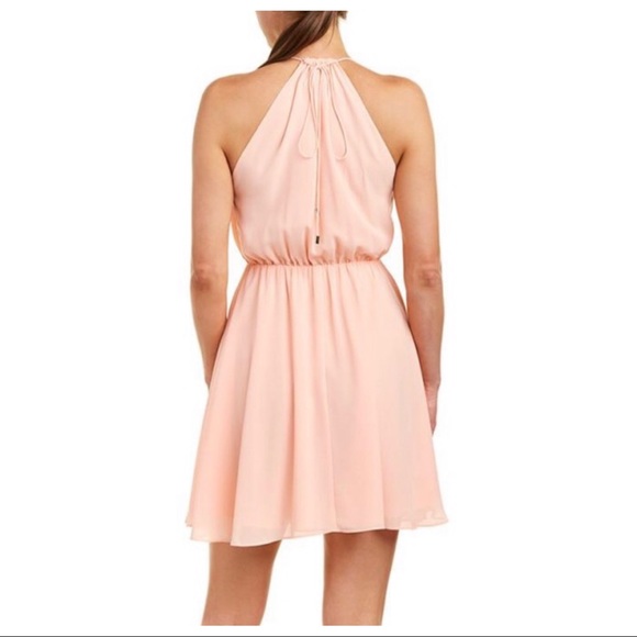 NEW HAUTE HIPPIE PINK WRAP-EFFECT MINI DRESS - Picture 5 of 7